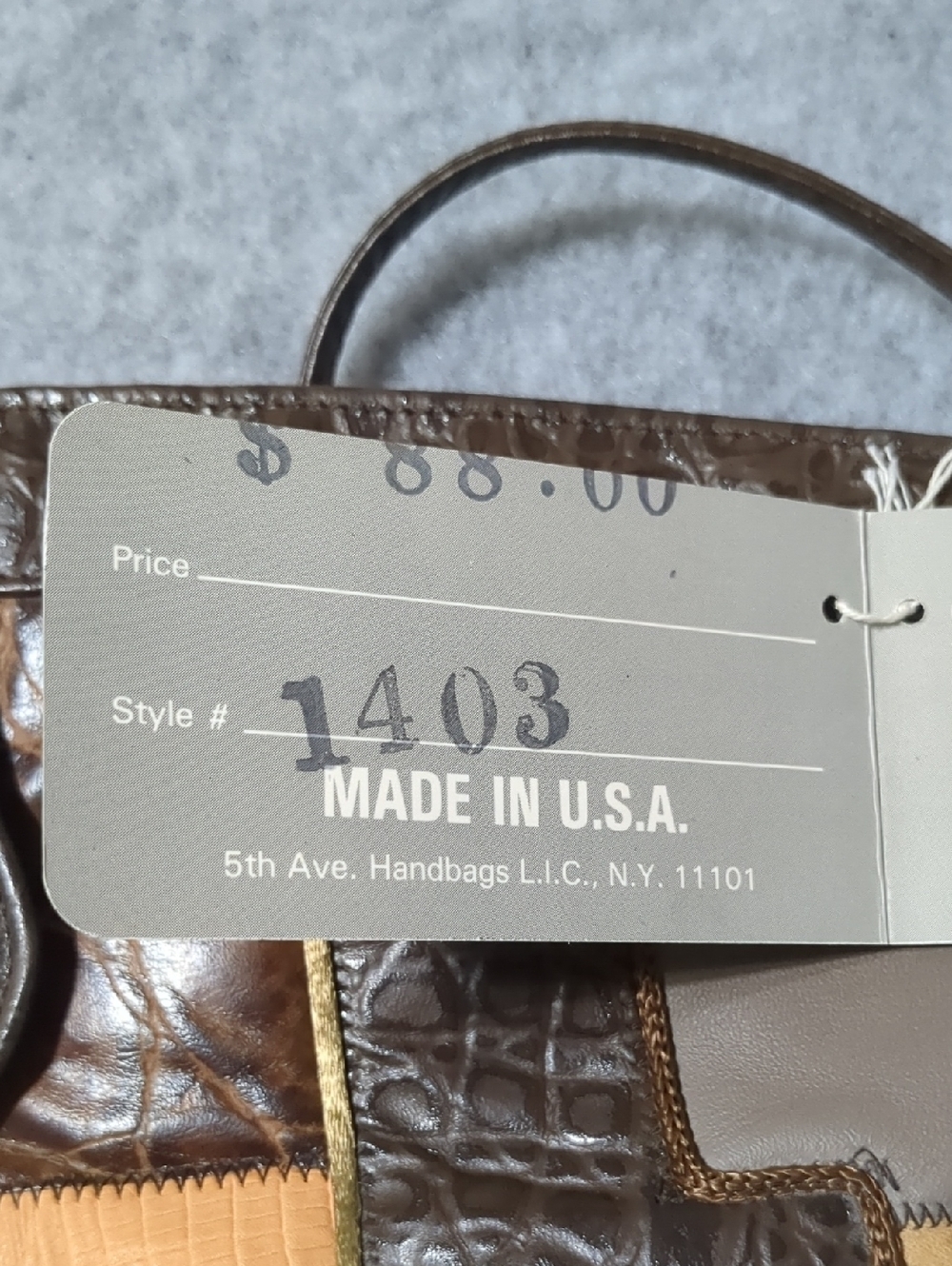 Vintage Fifth Avenue by Diran saks Patchwork Leather Shoulder Bag Brown NWT - Picture 10 of 13